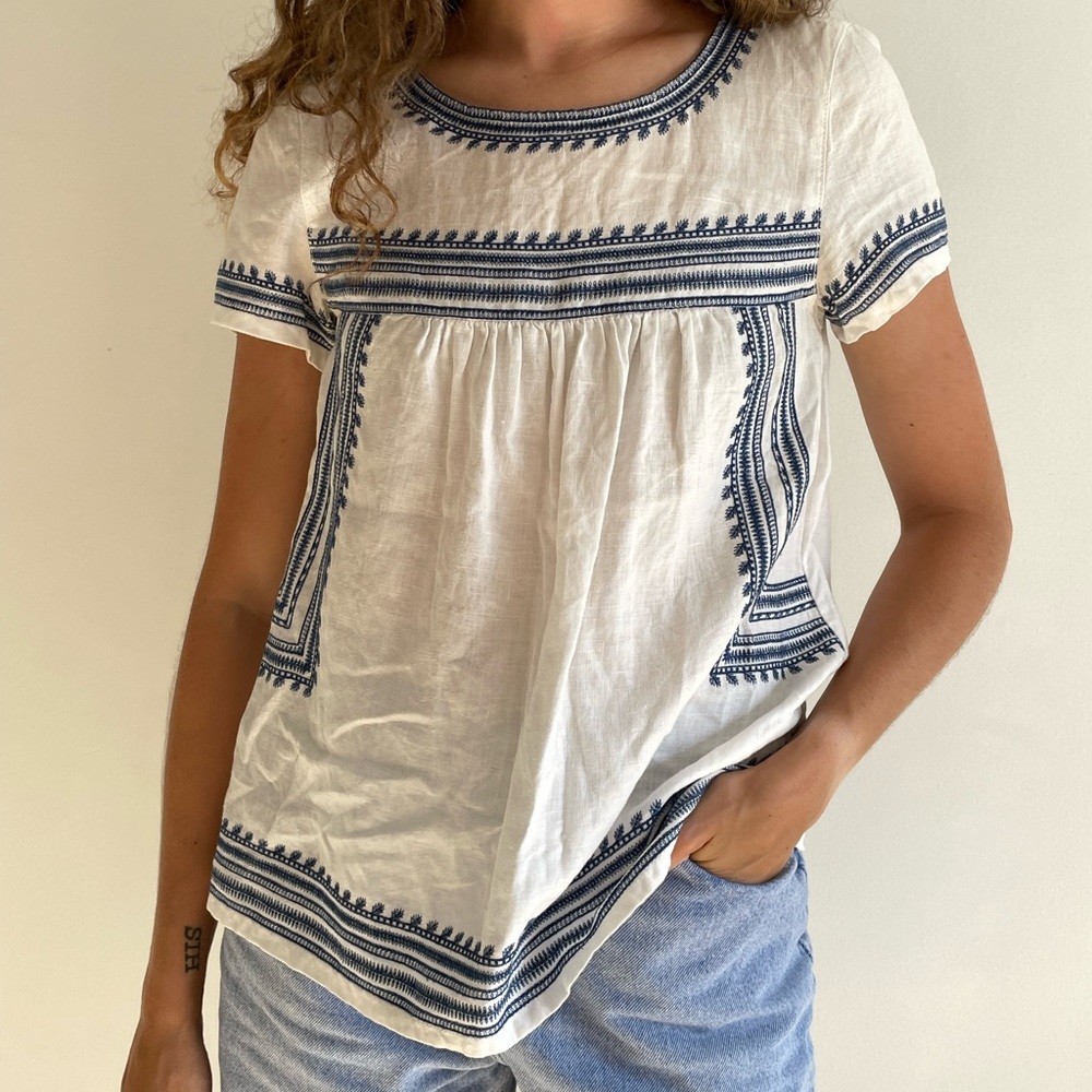 Madewell linen babydoll blouse